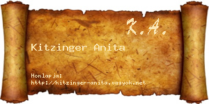 Kitzinger Anita névjegykártya